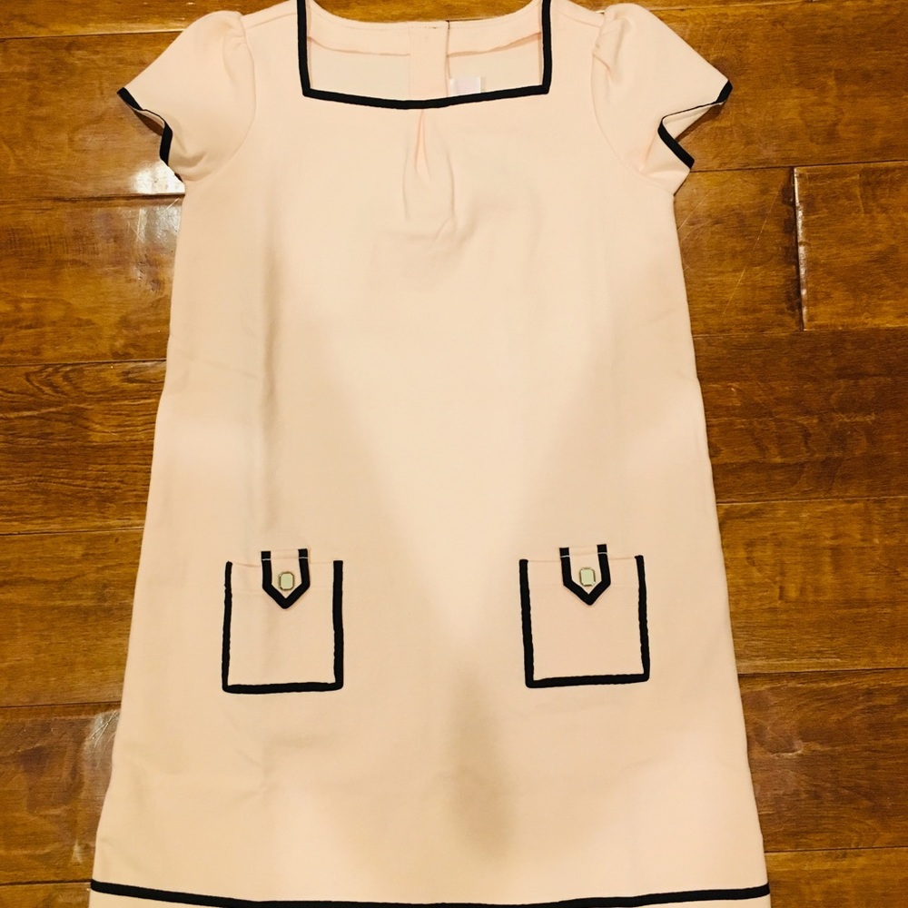 Janie and Jack Pink Dress with Black trim pockets